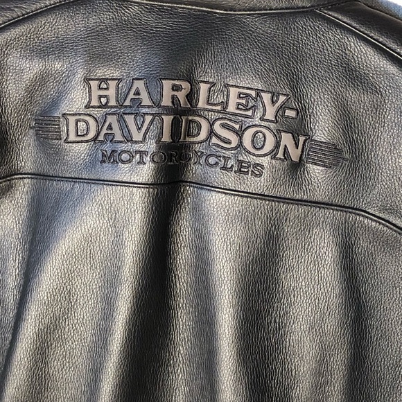 Harley-Davidson Men's Black Leather Jacket, Zippered Pockets XXL armor pockets - Picture 13 of 16